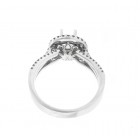0.59 Cts. 18K White Gold Round Cut Double Halo Diamond Engagement Ring Setting